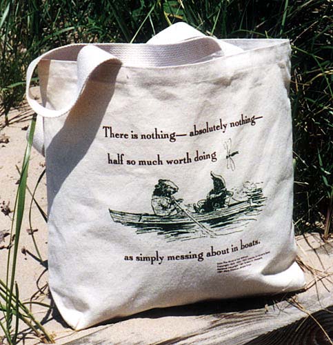 simply messing about in boats rowing design tote bag